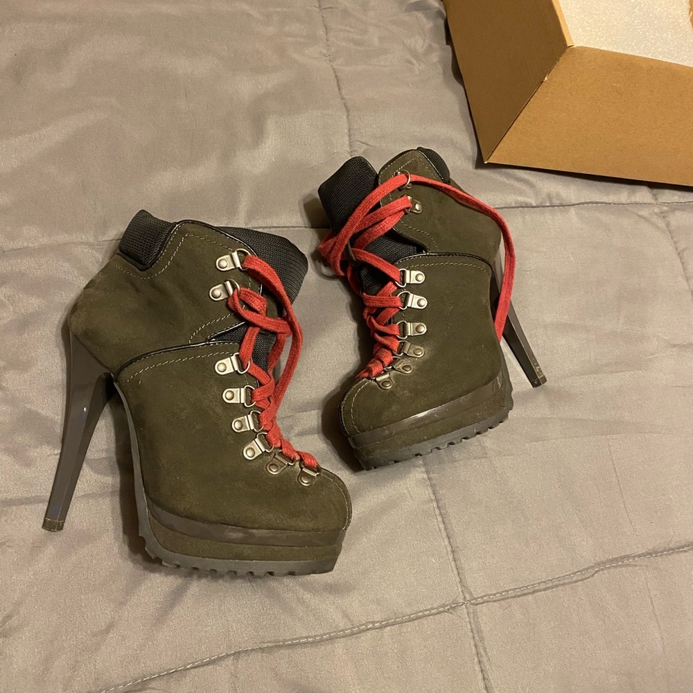Green Heeled Boots